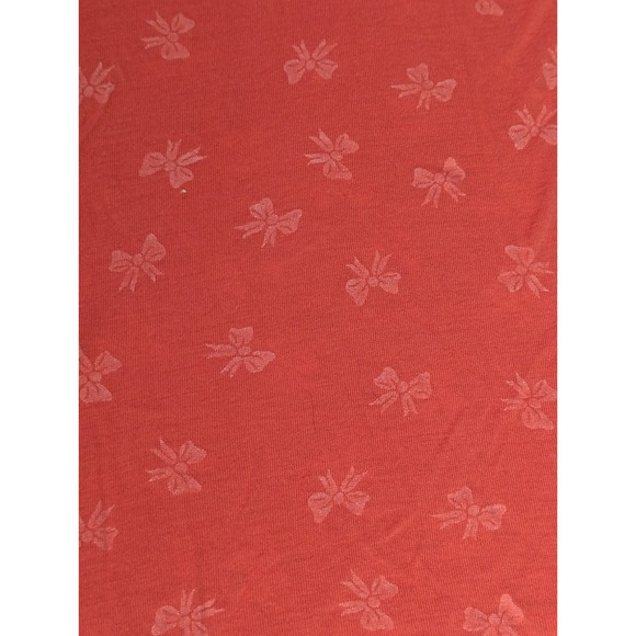 Charlotte Russe Coral Pink Bow Print Mini Dress Small S V-Neck Short Sleeve... - Picture 10 of 11